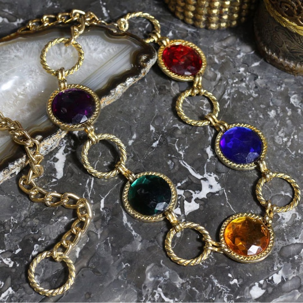Vintage Jewel Gem Belt Made In Taiwan - Picture 7 of 8
